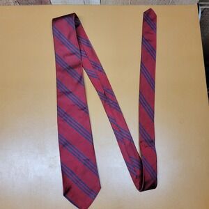 Brooks Brothers Makers Silk Striped Tie Burgundy Navy Classic Mens Formal
